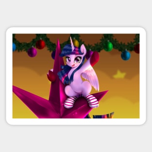 Tiny Twilight Sparkle at Christmas Sticker